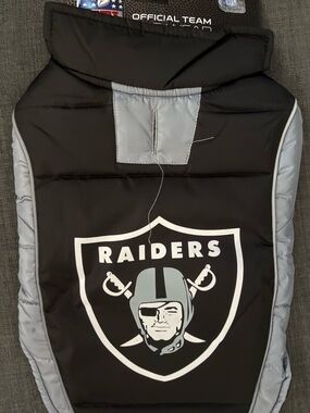 NFL Raiders Kids Puffer Vest - Black & silver